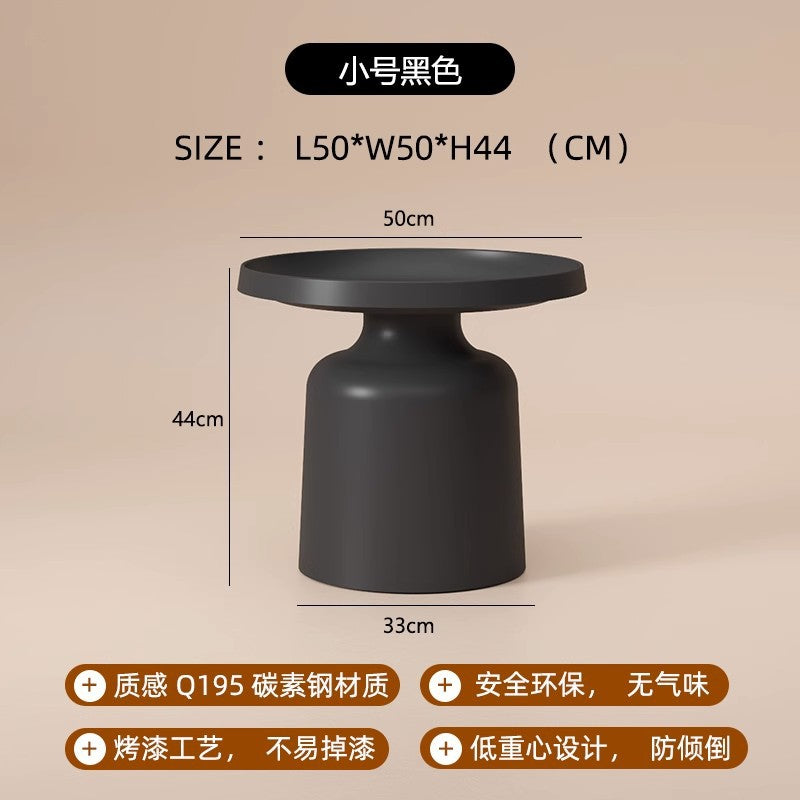 Nordic designer home light luxury modern minimalist living room coffee table round iron art coffee table cream style coffee table