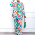 D266   new african plus size casual fashion loose print european and american two-piece cross-border outfit set