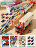 Kids deformation ejection large truck variety track transport truck container boy toy artificial alloy car model