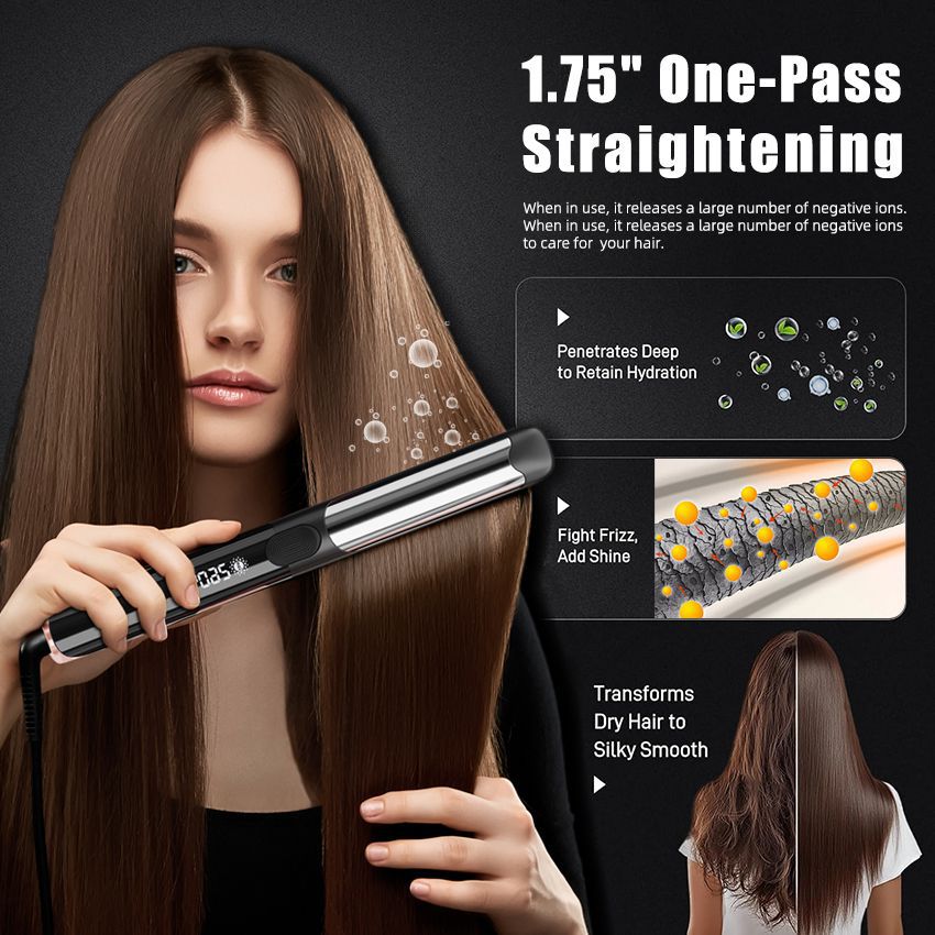 Cross-border hair straightener Negative ion hair straightener Splint Curling iron 2-in-1 Dual-purpose straightener
