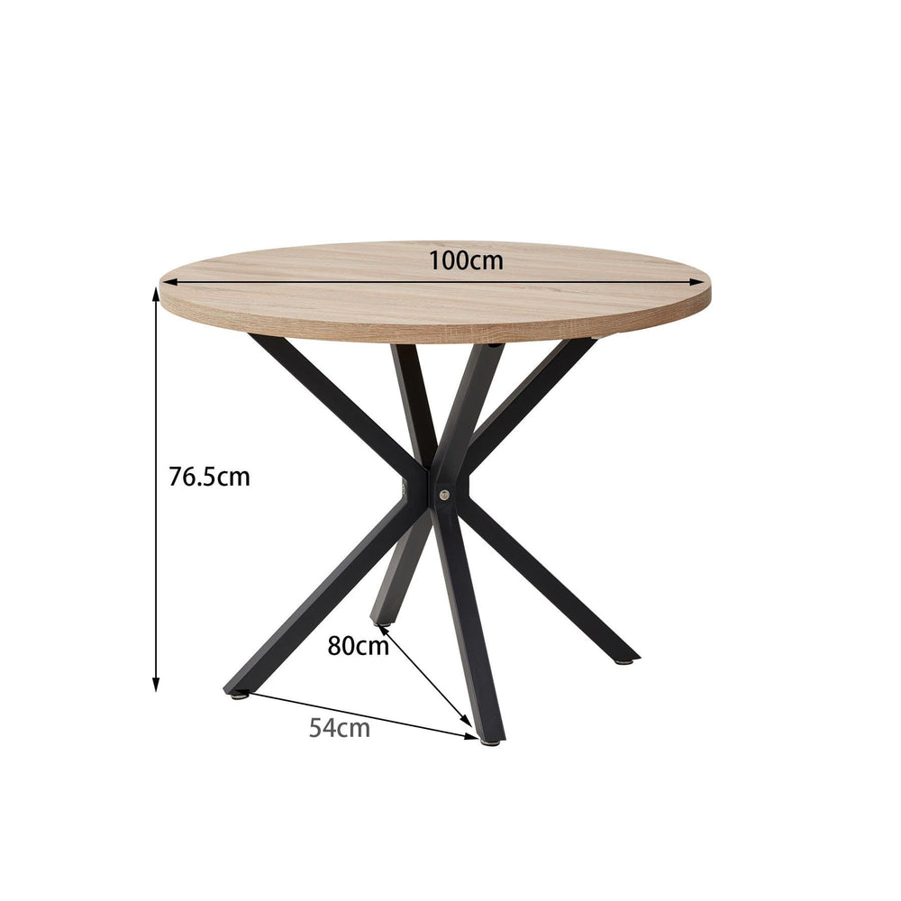 Dining table  best-selling mdf round table classy dining table small apartment solid wood veneer round table