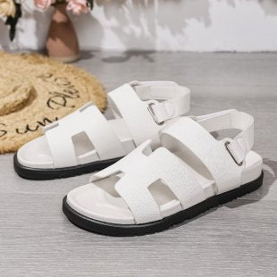 hot-selling  summer new sandals for women, plus-size, one-strap hook-and-loop closure, european and american style roman sandals