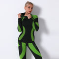 Clearance: seamless high-neck long sleeve yoga & fitness top - slim fit, sexy, moisture-wicking, quick-dry yoga apparel