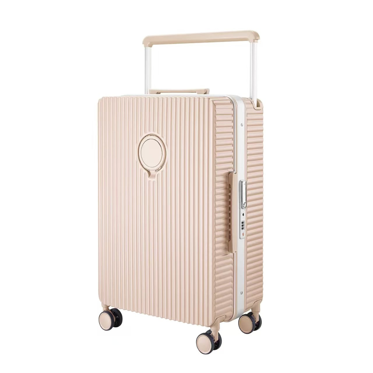 Light and wear-resistant PC material small multi-functional password box, can board 24-inch silent wheel large-capacity suitcase