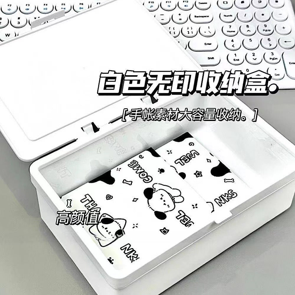 ins unprinted wind pure white flip storage box card hand material dust storage desktop stationery finishing box wholesale