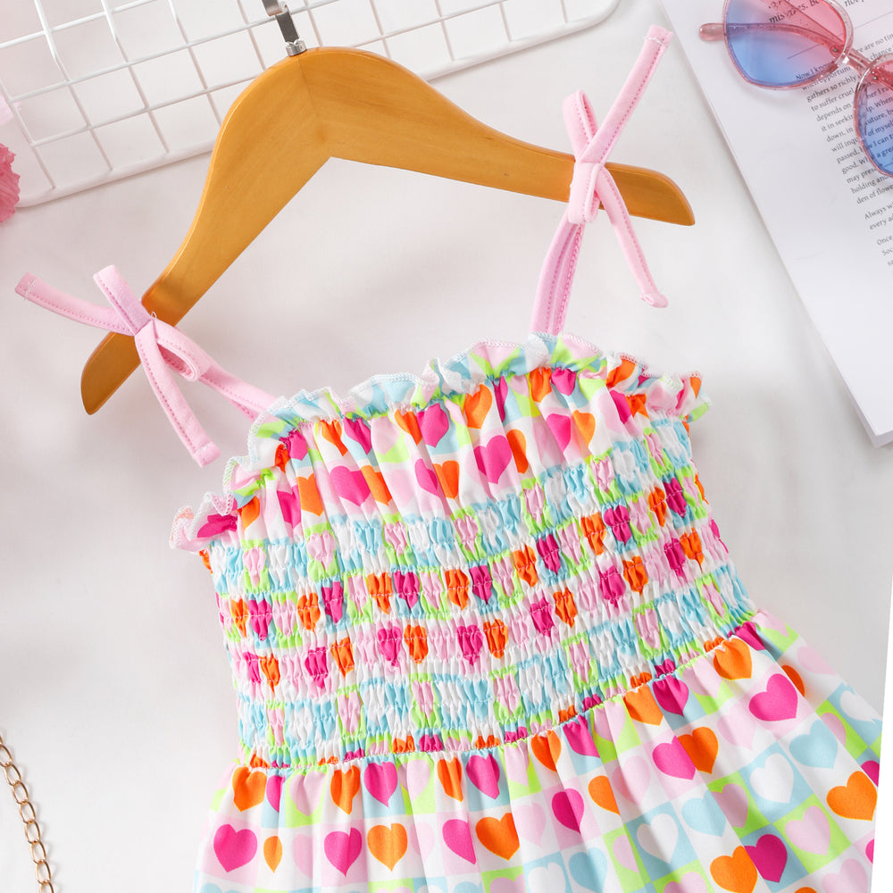 Children's suspender heart dress suspender skirt
