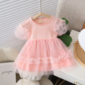 Korean style girls' dress - puff sleeve tulle tutu dress -  summer new arrival - sweet and lovely baby princess dress