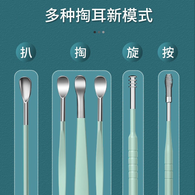 6-piece stainless steel earwax removal kit - double-ended, portable ear picks for kids, ear cleaning tools - in stock