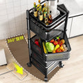 Kitchen rotating storage rack, home floor-standing living room snack box, toy, fruit, and vegetable basket, multi-tier trolley organizer