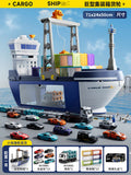 Extra-large ship kids toy set - deluxe cruise liner transport truck with container cars for boys, ages 3-6