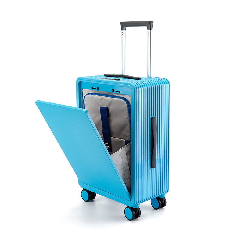 Small business mini lightweight small suitcase travel pc front open cover universal wheel silent 20 inch suitcase