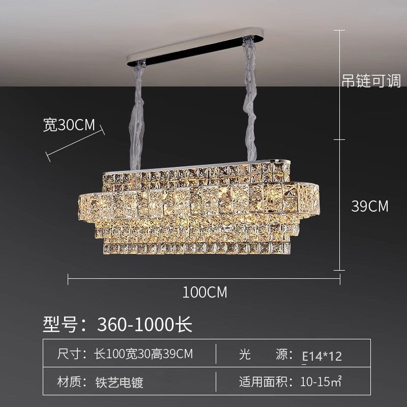 Living room lamp crystal chandelier light luxury high-end round dining room hall main lighting modern simple master bedroom chandelier