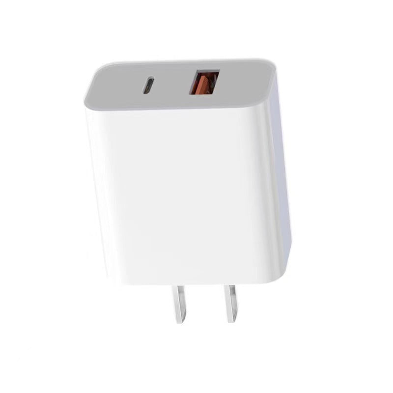 Pd20w dual-port fast charging adapter, pd+qc3.0 flash charge, compatible with apple 17 charger, mobile phone charging kit