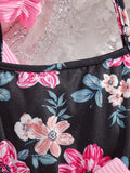 girldresssuit pink lantern sleeve outer printed suspender gauze skirt kids tutu skirt