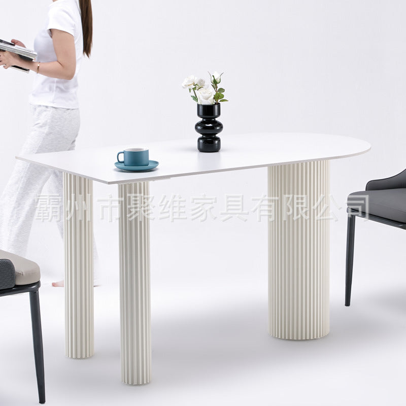 Rock slab dining table small apartment island small apartment all-in-one modern casualfor home cream style wall dining table