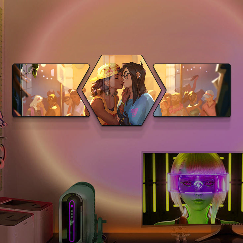 Fearless contract game decorative painting Internet cafe box aisle mural e-sports hotel background wall Valorante hanging painting