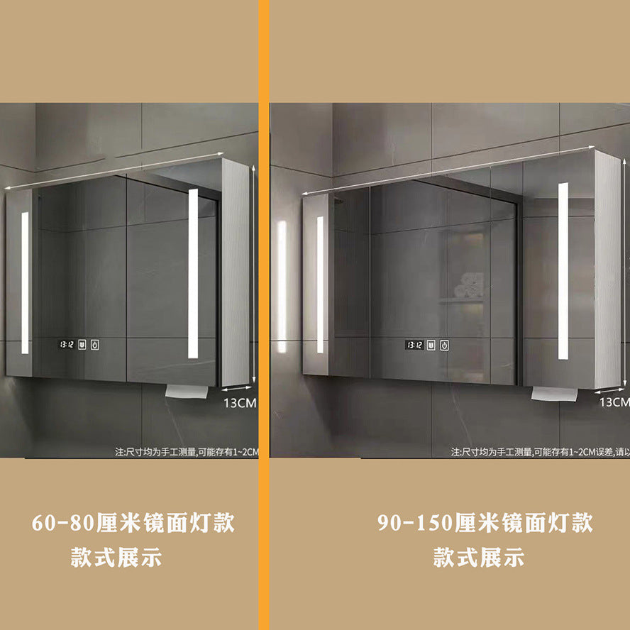 Solid wood smart bathroom mirror cabinet toilet wall-mounted rack toilet storage cabinet cosmetic mirror with light