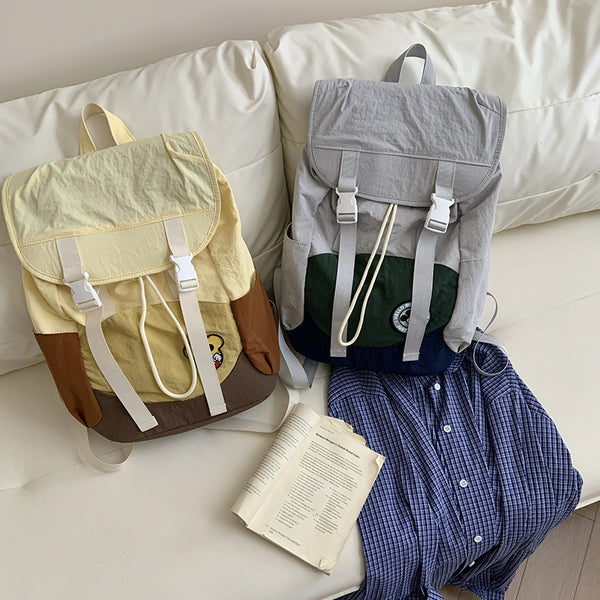 Trend casual backpack 2025 new color matching bag cover design college style school bag large-capacity travel bag wholesale