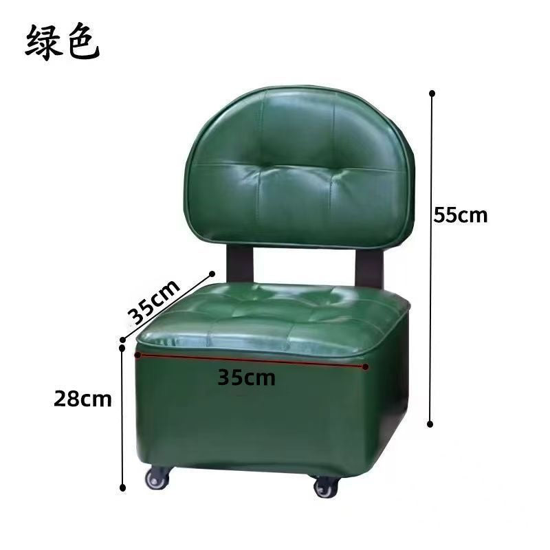 Popular liuliu chair, living room liuliu sofa stool, solid wood small stool, casual back chair, door pulley shoe changing stool