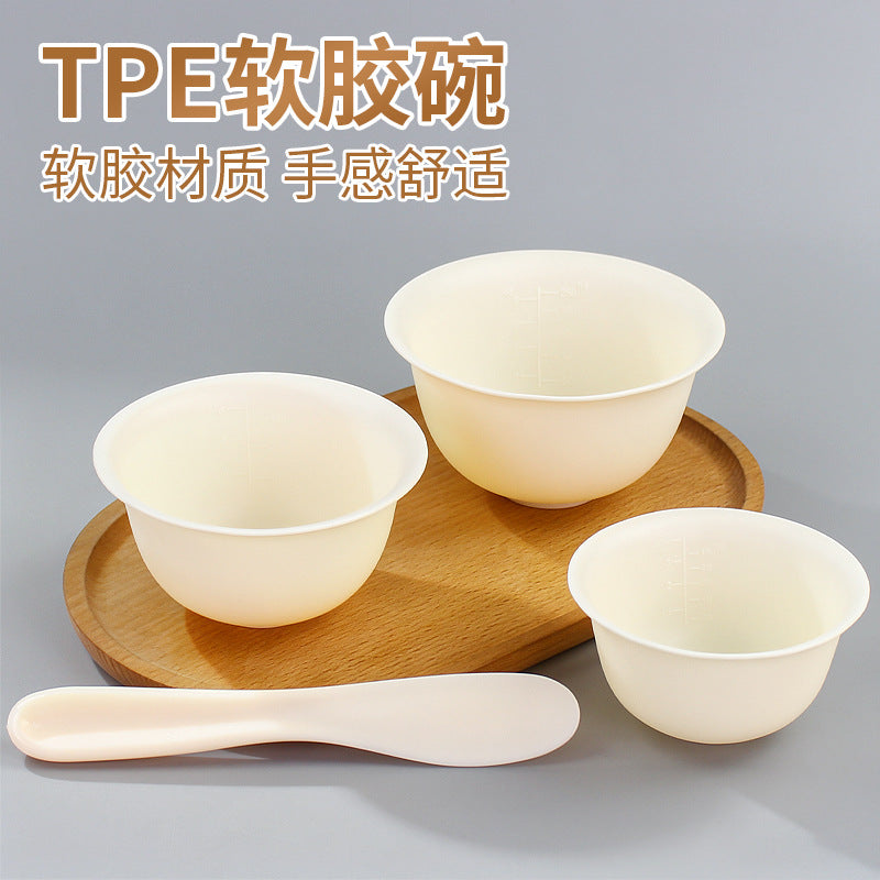Flat silicone bowl soft bowl beauty mask bowl mixing mask soft small bowl makeup spa tool mask tool manufacturer