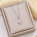 [copper inlaid with zirconium] necklace for women, long four-leaf clover pendant earrings, light luxury high-end titanium steel popular clavicle chain jewelry