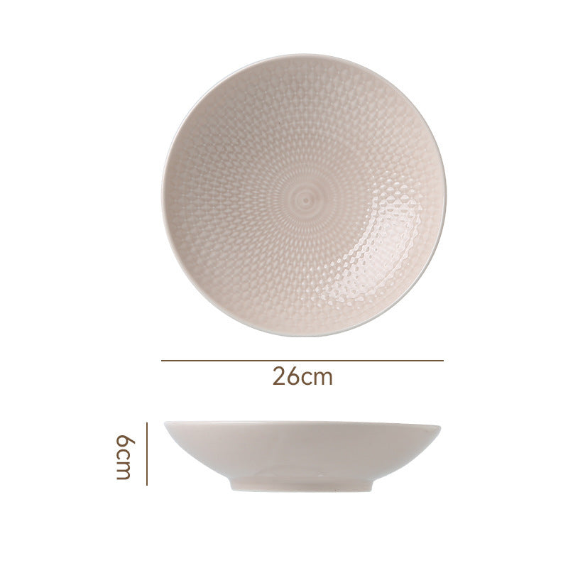 Scandinavianinsfor homerestaurantpure color ceramic set combinationstylish high-looking western food steak plate salad bowl