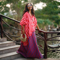 European and american cross-border women's fashion:  summer new arrival - stylish and elegant striped double-breasted oversized long shirt dress