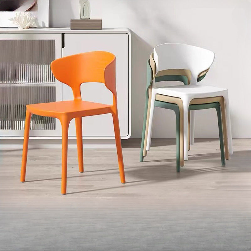 Influencer-approved horn chair - plastic chair for home, backrest dining chair, office study lazy chair, casual computer chair, training stool