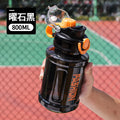 Summer large capacity outdoor sports water bottle for men and women, portable drop-proof plastic water bottle with bouncing straw space cup