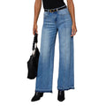 European and american women's jeans  new arrival hot selling patchwork elegant commute wide leg jeans washed stretch fashion jeans