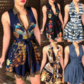 summer new arrival: cross-border women's fashion hot seller - v-neck tie-up sexy printed dress