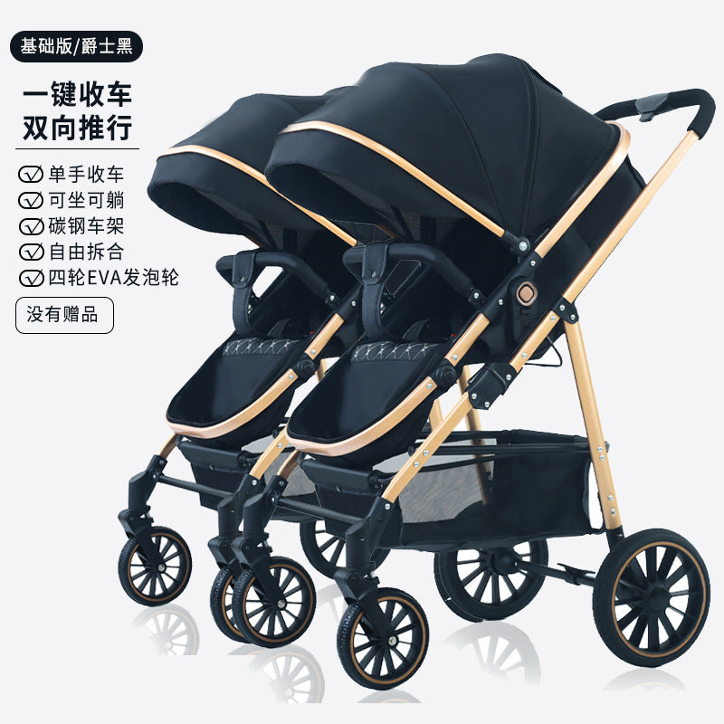 Twin stroller, convertible lightweight high-view stroller, sit & recline, new summer model