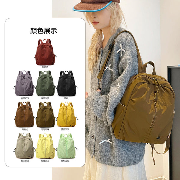 Customized Dopamine Travel Lightweight Backpack Women's Leisure Versatile Hiking Backpack Large Capacity Commuter School Bag