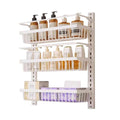 No-drill door back organizer, narrow gap wall-mounted multi-tier shelf, bathroom wall storage rack, toilet cabinet side organizer