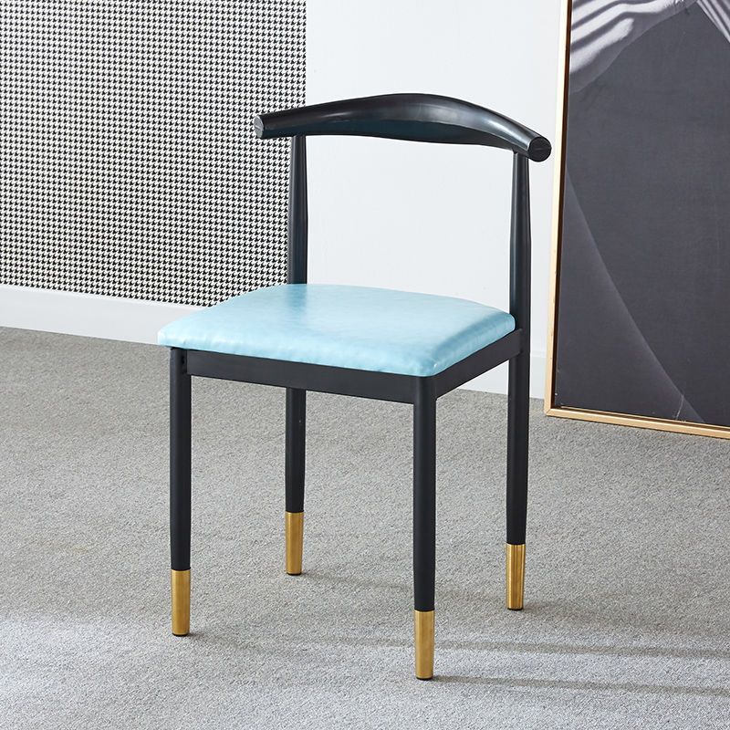 For home dining chair scandinaviancasual modern iron horn chair casual study stool imitation solid wood dining commercial back chair