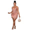 C6905 cross-border   fashion women's sexy sequin cami dress - one-piece mini dress