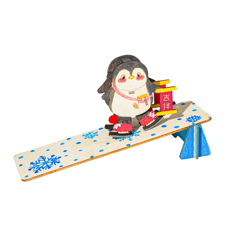 Penguin Downhill Science Experiment Fun Puzzle Technology Small Production Small Invention Student Set Equipment Teaching Aids Hedgehog