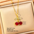 X8314-19 golden cherry necklace
