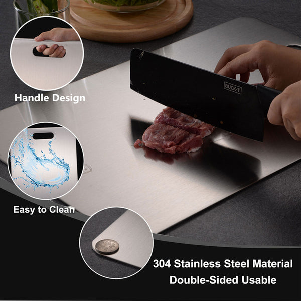 304 stainless steel cutting board, wear-resistant and rust-proof kitchen household cutting board cutting vegetables kneading noodles cutting fruit chopping board rolling panel