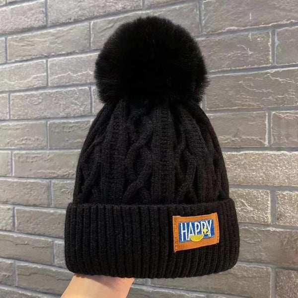 Winter wool hat women's new velvet thickened warm knitted hat Korean version versatile cold protection ear protection cold hat wholesale