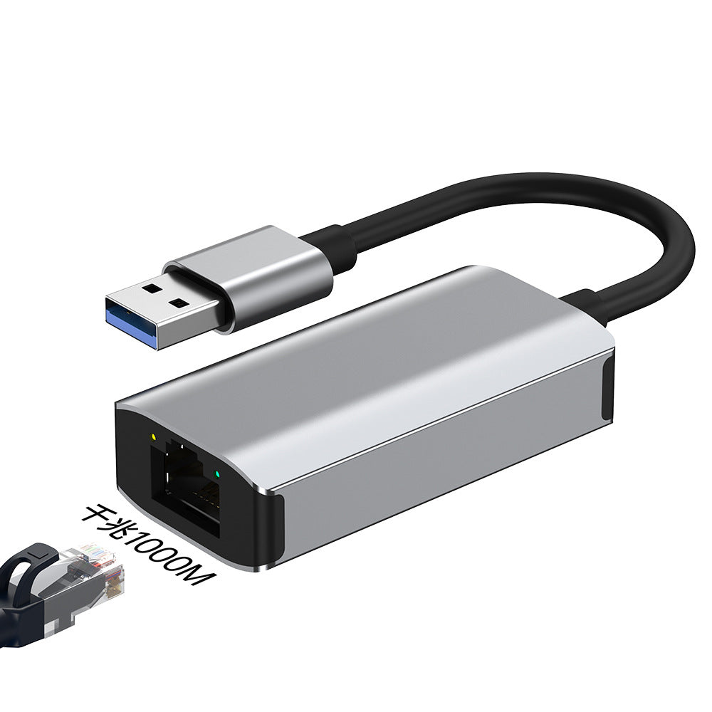 usb/type-c dual-head 2-in-1 to rj45 gigabit/10 gigabit driver-free wired 2.5g network adapter