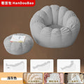 Cream style lazy sofa can lie down and sleep pumpkin casual chair cashmere fabric single sofa light gray stuffed