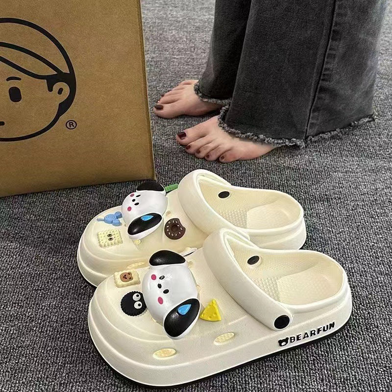 New arrivaleva clogs shoes for women summer couple outwearcute briquettes feel like stepping on shit, non-smelly feet non-slip beach sandals