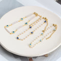 European and american cross-border new jewelry enamel eye pearl anklet - irregular fashion minimalist devil's eye anklet for women