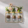Wall-mounted vase & plant holder - no drilling required - hydroponic flower stand - nordic iron art decor