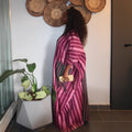 European and american cross-border women's clothing  summer new arrival: african-style plus size elegant color block striped loose long dress