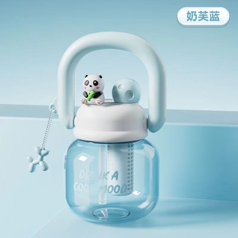 New arrival, good-looking summer large-capacity ton cup, double drinking cup, girls' carrying kettle, cross-border straw cup, space cup