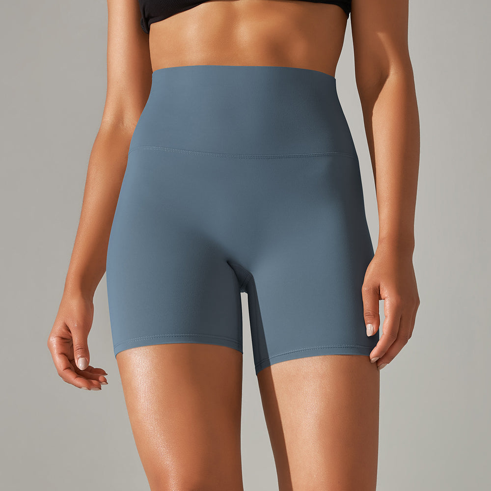 New arrival no awkward line nude high waist yoga pants women's double-sided brushed peach butt tight sports three-quarter pants