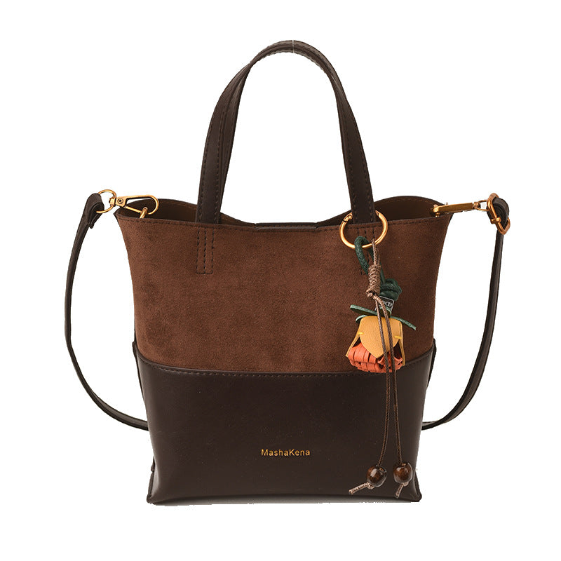 satchelpatchwork bag for women new arrival 2025 super popular large capacity shoulder bucket bag retro niche crossbody bag