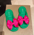 Women's soft sole slides - "cloud-like" comfort, perfect for summer 2025! cute bow detail, sweet beach flip-flops